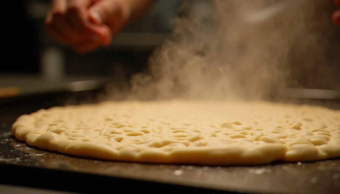 Préparation de l'injera sur plaque chaude dans un restaurant éthiopien parisien